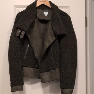 Peyton Jensen Dark Olive Teddy Jacket